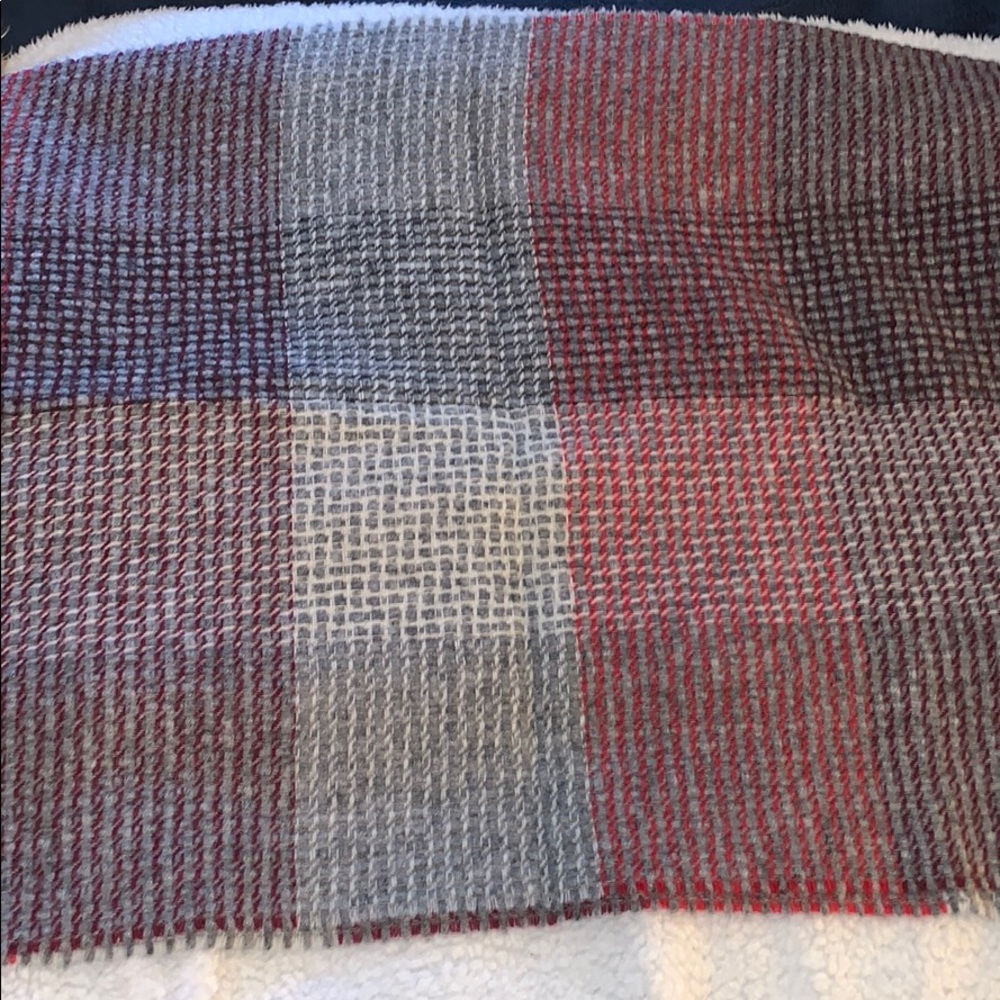 🆕NWOT J Crew Scarf Red/Gray/Burgundy/White Stripe